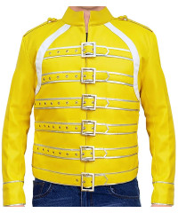 Queen Concert Freddie Mercury Yellow Wembley Fancy Leather Jacket